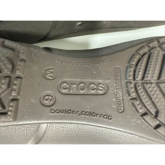 Crocs Kadee Leopard Print Bow Cap Toe Slip On Brown Gold Ballet Flats Womens 6 - Picture 9 of 10